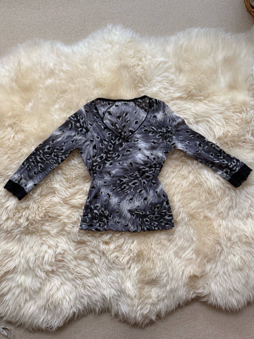 Vintage Guess Mesh 3/4 Sleeve Top